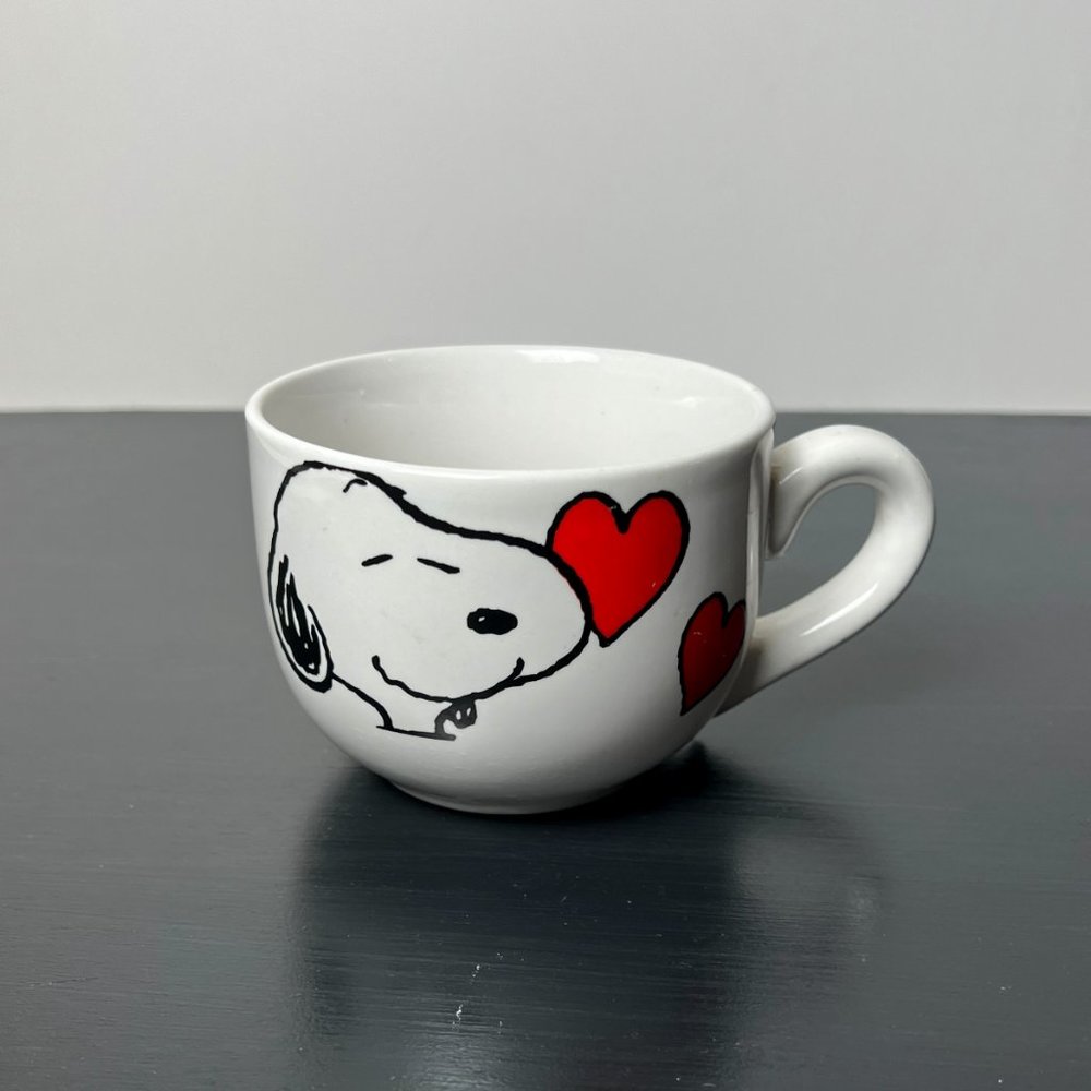Peanuts Snoopy Happy Valentines Day Coffee Mug Red Hearts Love Cup